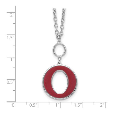 Sterling Silver Red Enamel Circle Necklace – view 4