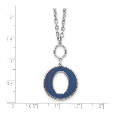 Sterling Silver Blue Enamel Circle Necklace – view 4