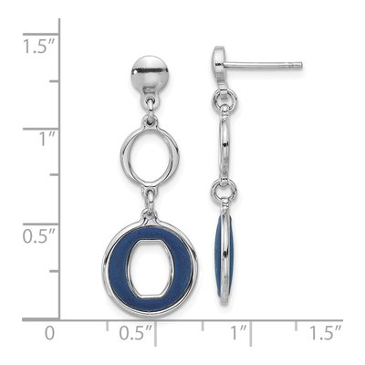 Sterling Silver Blue Circle Dangle Earrings – view 4