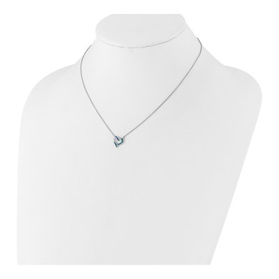 Sterling Silver Opal Heart Necklace & Earring Set – view 4