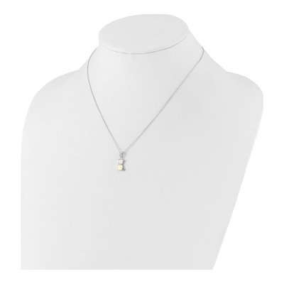 Sterling Silver Rh-Pl Cr.Opal Cat 16In Necklace W/1.75 Ext/Earring Set – view 5
