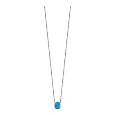 Sterling Silver Blue Opal Necklace & Earring Set – view 5