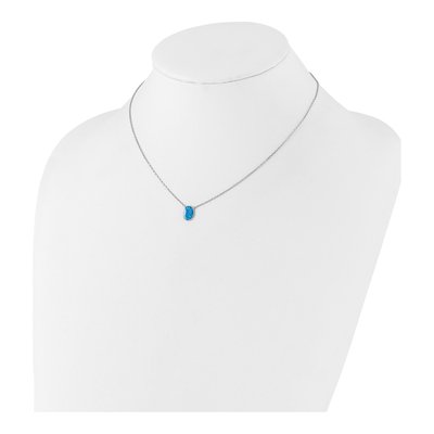 Sterling Silver Blue Opal Necklace & Earring Set – view 6