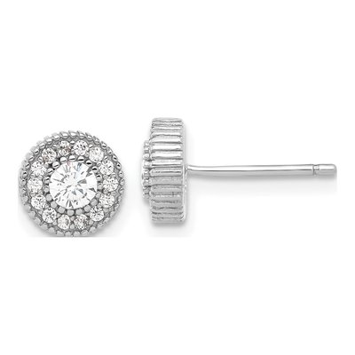 Sterling Silver CZ Earring & Necklace Set – view 3