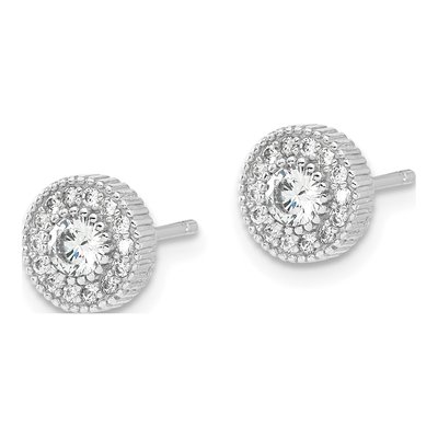 Sterling Silver CZ Earring & Necklace Set – view 4