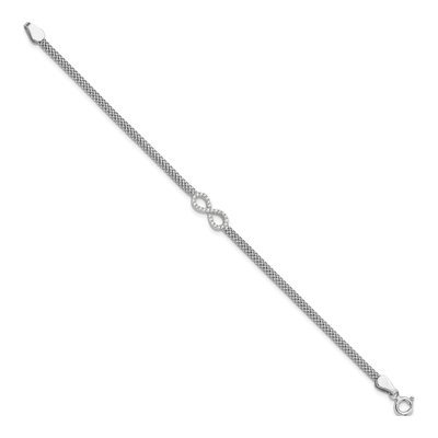 Sterling Silver CZ Girls' Infinity Bracelet – view 3