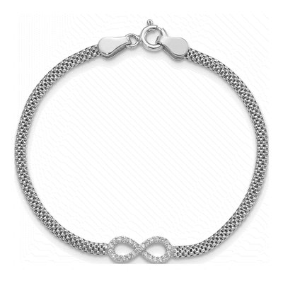 Sterling Silver CZ Girls' Infinity Bracelet – view 5