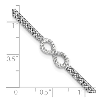 Sterling Silver CZ Girls' Infinity Bracelet – view 6