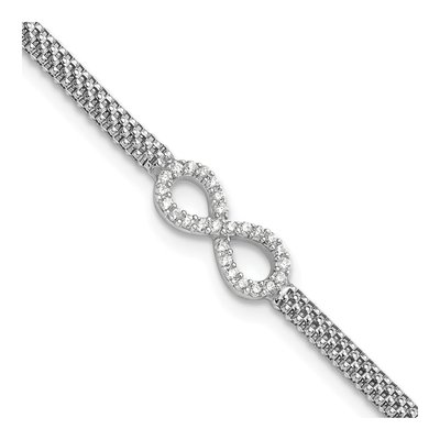 Sterling Silver CZ Girls' Infinity Bracelet