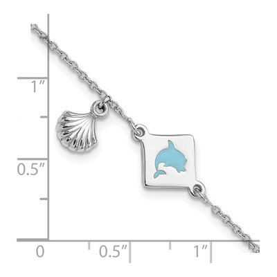 Sterling Silver Girls' Enameled Dolphin Bracelet – view 6
