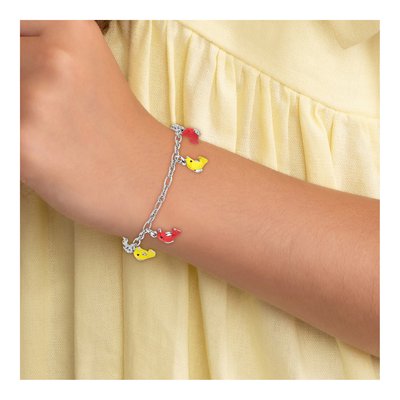 Sterling Silver Girls' Enameled Dolphin Bracelet – view 7