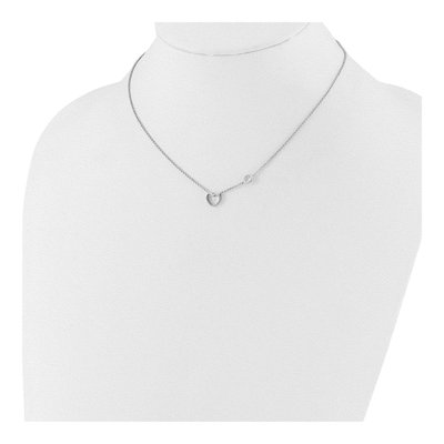 Sterling Silver CZ Girls' Heart Necklace – view 4