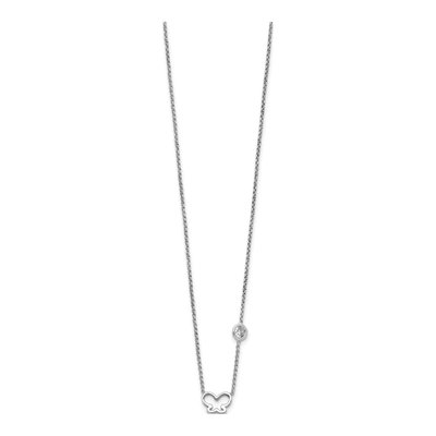 Sterling Silver CZ Girls' Butterfly Necklace – view 3