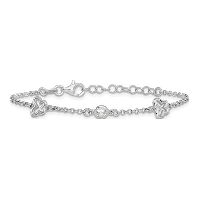 Sterling Silver CZ Girls' Butterfly Bracelet – view 4