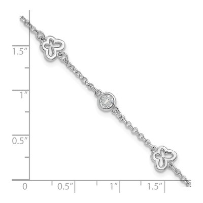 Sterling Silver CZ Girls' Butterfly Bracelet – view 6