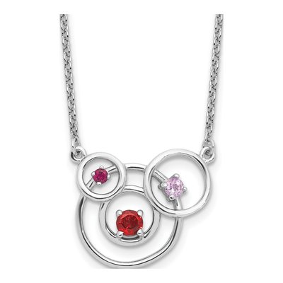 Sterling Silver Amethyst & Pink Tourmaline Necklace