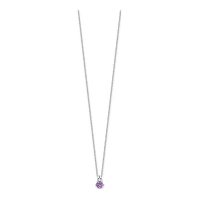 Sterling Silver Amethyst 45AM Necklace – view 3