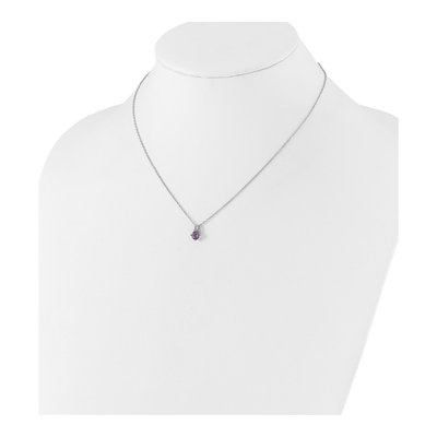 Sterling Silver Amethyst 45AM Necklace – view 4