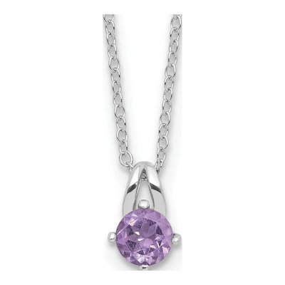 Sterling Silver Amethyst 45AM Necklace