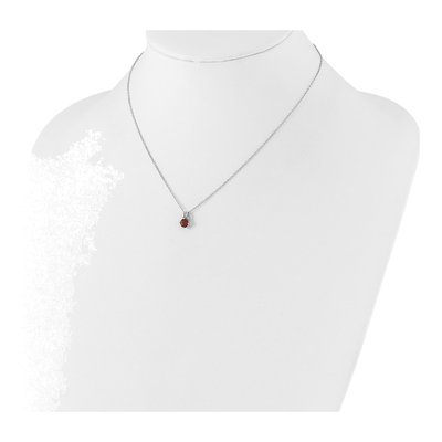 Sterling Silver Garnet 6GA Necklace – view 3