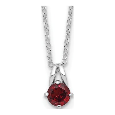 Sterling Silver Garnet 6GA Necklace