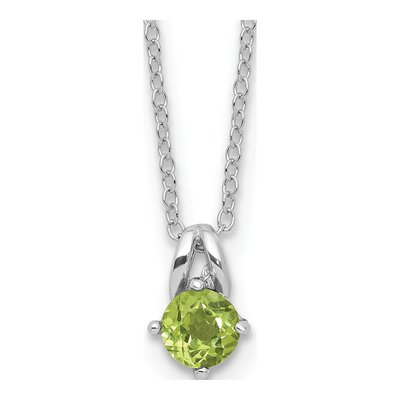 Sterling Silver Peridot 54PE Pendant Necklace