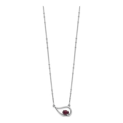 Sterling Silver Garnet Teardrop Necklace – view 3