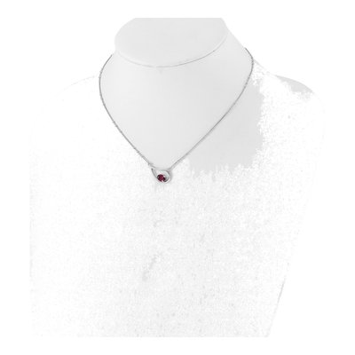 Sterling Silver Garnet Teardrop Necklace – view 4
