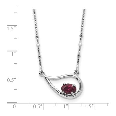 Sterling Silver Garnet Teardrop Necklace – view 5