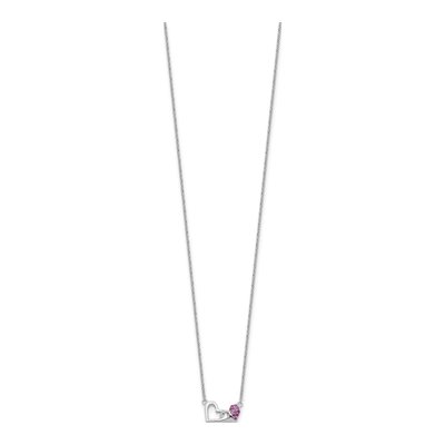 Sterling Silver CZ Heart Necklace – view 3