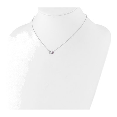 Sterling Silver CZ Heart Necklace – view 4