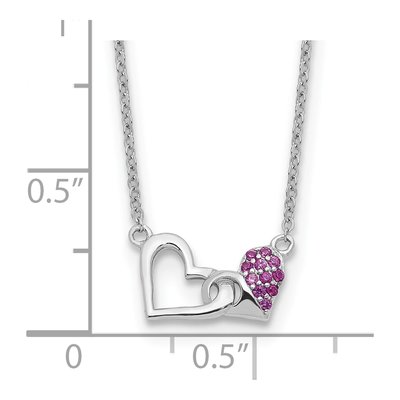 Sterling Silver CZ Heart Necklace – view 5