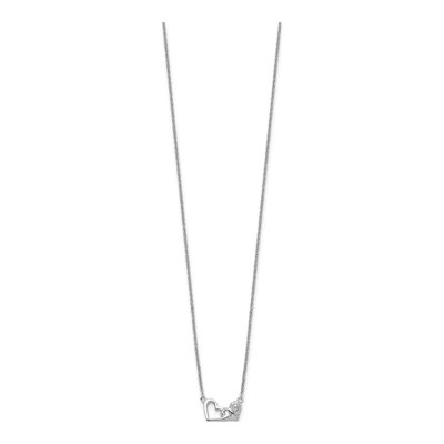 Sterling Silver CZ Double Heart Necklace – view 3