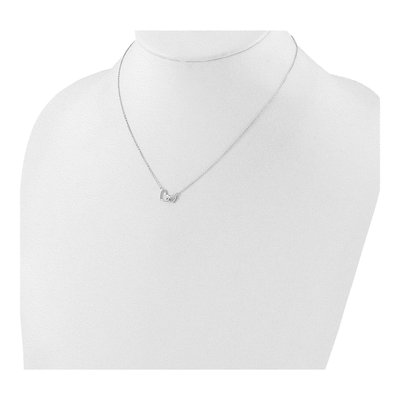 Sterling Silver CZ Double Heart Necklace – view 4