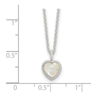 Sterling Silver Moonstone Heart Necklace – view 5