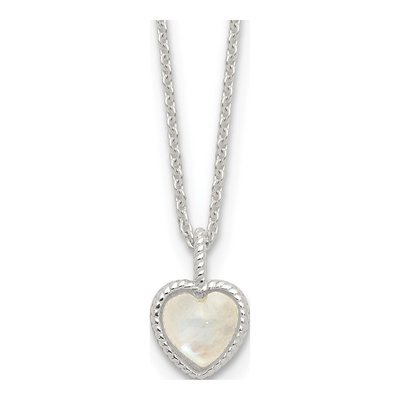 Sterling Silver Moonstone Heart Necklace