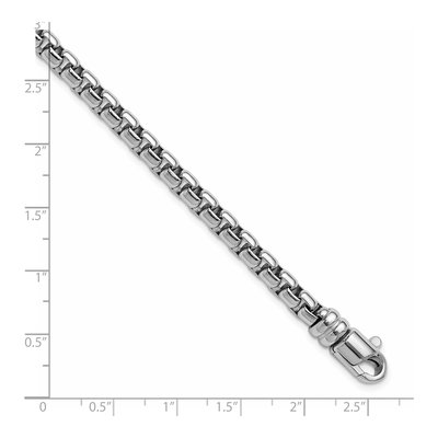 Sterling Silver Rhodium-Plated 5.4mm 7.5 Inch Venetian Box Chain Bracelet – view 6