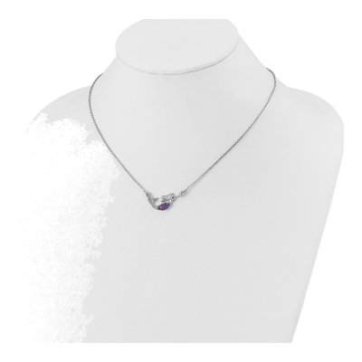 Sterling Silver Crystal Mermaid Pendant Necklace – view 3