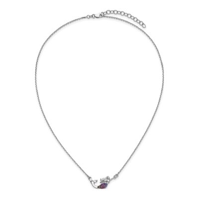 Sterling Silver Crystal Mermaid Pendant Necklace – view 4