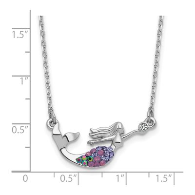 Sterling Silver Crystal Mermaid Pendant Necklace – view 5