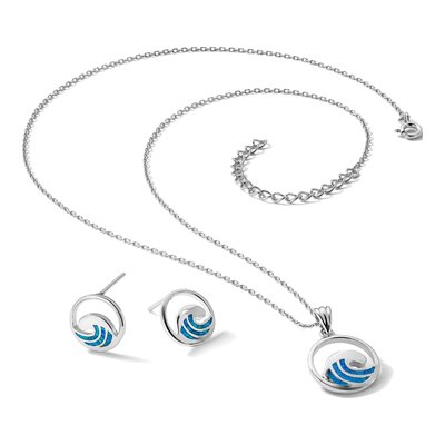 Sterling Silver CZ Whale Tail Pendant Necklace – view 7