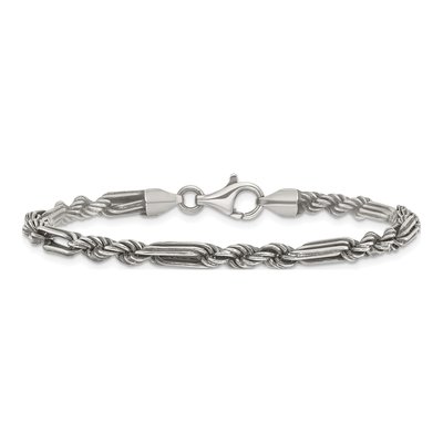 Men's Sterling Silver 4.4mm Twisted Antiqued Milano Bracelet – view 4