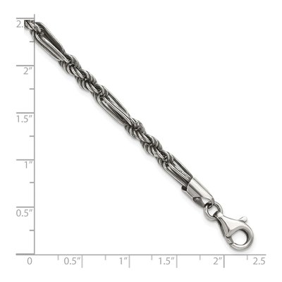 Men's Sterling Silver 4.4mm Twisted Antiqued Milano Bracelet – view 6
