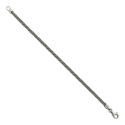 Men's Sterling Silver 3.4mm Antiqued Fancy Twist Bracelet – view 3