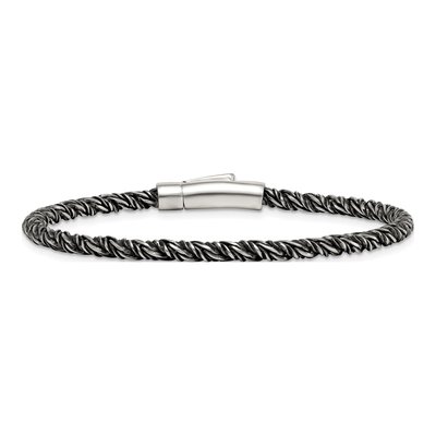 Men's Sterling Silver 3.7mm Twisted Franco Chain Bracelet – view 4