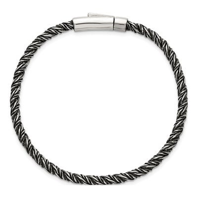 Men's Sterling Silver 3.7mm Twisted Franco Chain Bracelet – view 5