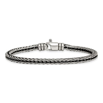 Men's Sterling Silver 4.2mm Franco Chain Bracelet – view 4