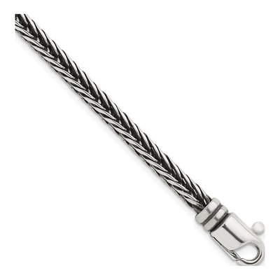 Men's Sterling Silver 4.2mm Franco Chain Bracelet