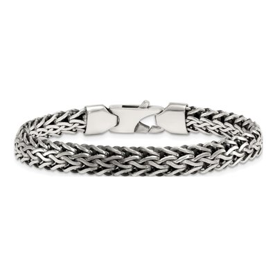 Men's Sterling Silver 8.2mm Fancy Wheat Chain Bracelet – view 4