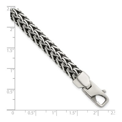 Men's Sterling Silver 8.2mm Fancy Wheat Chain Bracelet – view 6